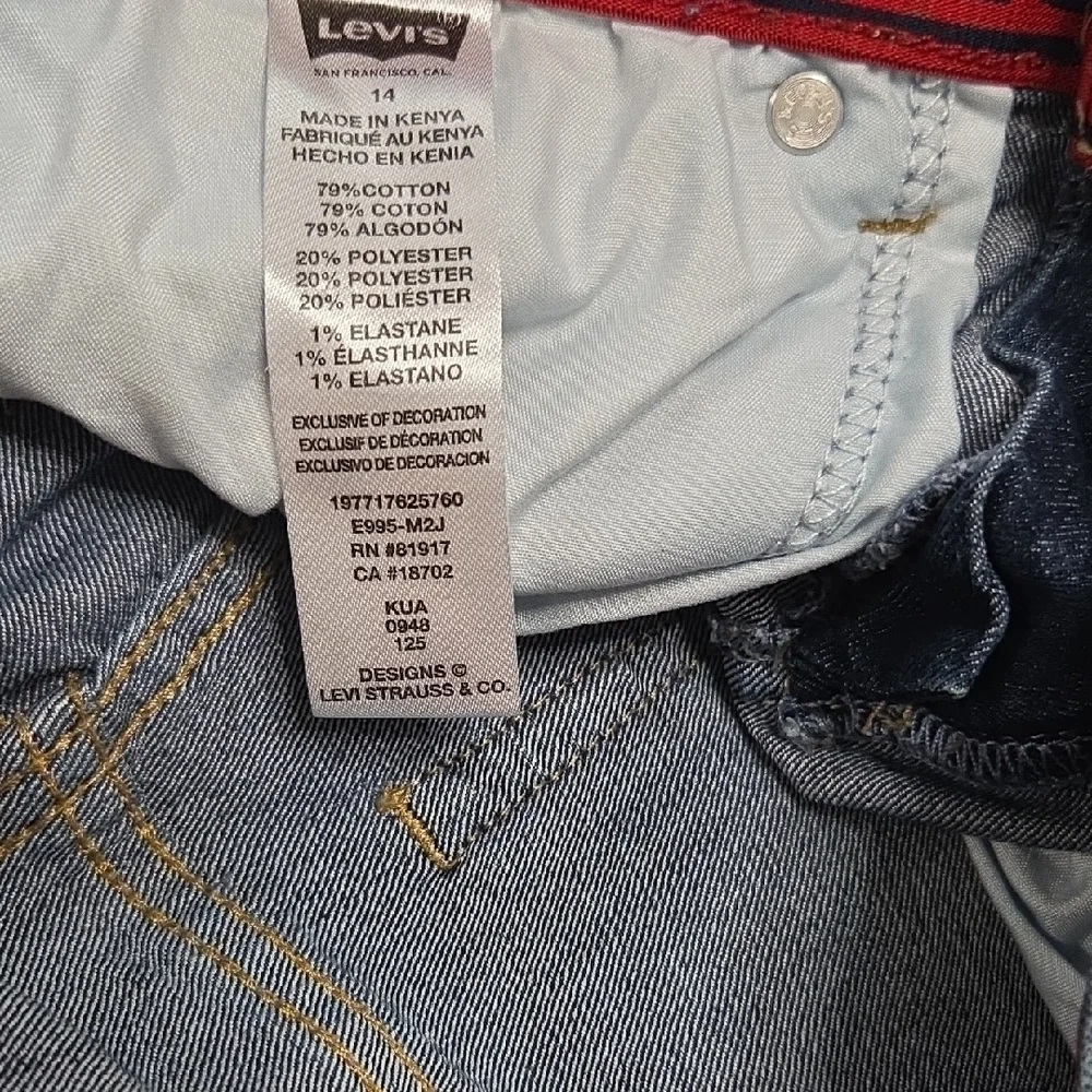 Levi's Dark Blue Denim Kids Shorts with Red Waistband Detail Boy 14